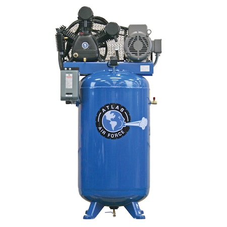 Atlas Automotive Equipment ATLAS 2STAGE 75HP 80 GALLON AIR COMPRESSOR W MAG STARTER ATEATAF9-17